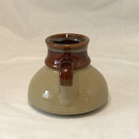 Vintage 1970s Glazed Ceramic Pottery Weighted Flared Bottom Mug - Picture 5 of 7